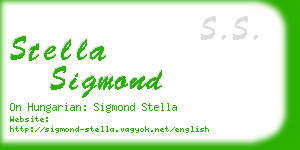 stella sigmond business card